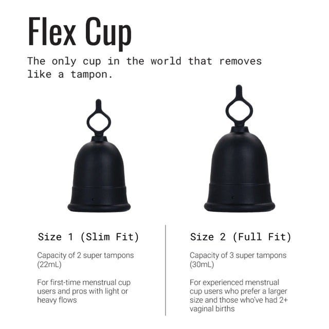 Flex Reusable Menstrual Cup Size 1 with 2 Free Flex Disposable Menstrual Discs