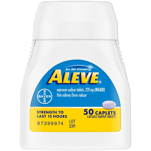 Aleve Caplets Naproxen Sodium Pain Reliever, 50 Count