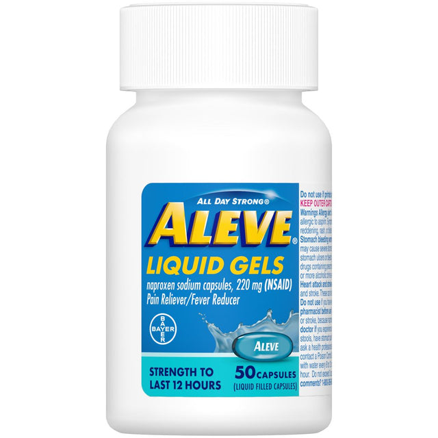 Aleve Liquid Gels Naproxen Sodium Pain Reliever, 50 Count