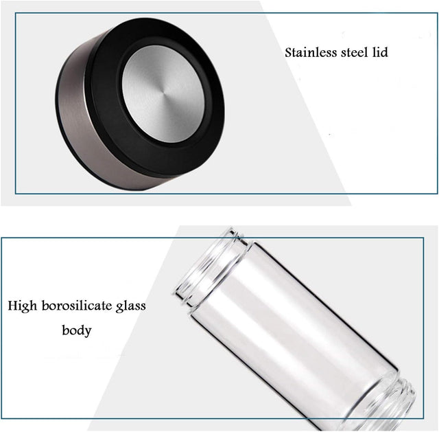 High Concentration Hydrogen-Rich Water Cup SPE Ion Membrane Alkaline Water Purifier Micro-Electrolysis Water Glass 450Ml