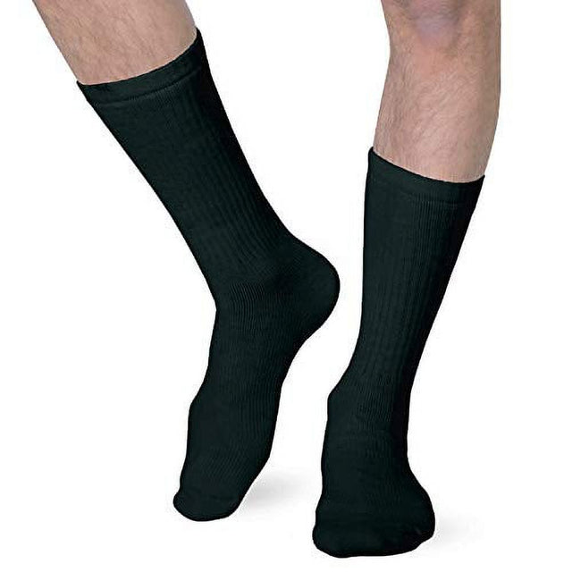 Heelbo Diabetic Socks for Sensitive Feet without Elastic for Men for Circulatory Problems, Edema and Neuropathy, Mild Compression, Black, Size 12-14, XL