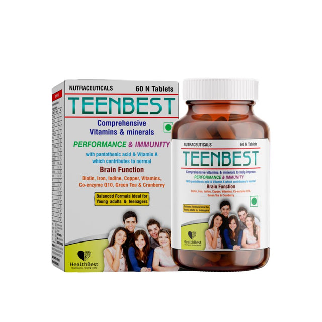 Healthbest Teenbest Multivitamin & Minerals Supplement for Teen | 60 Tablets