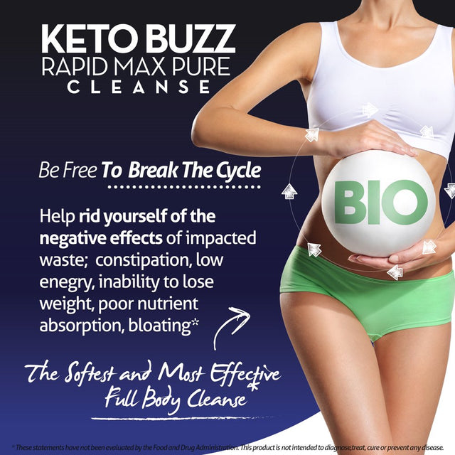 Keto Buzz Rapid Max Pure Cleanse - Cleansing Digestive Support - Kickstart Ketosis by Removing Carbs from the Gut - Balance Metabolism - Appear Slimmer Fast by Reducing Gut Bloat - Detoxify the Body