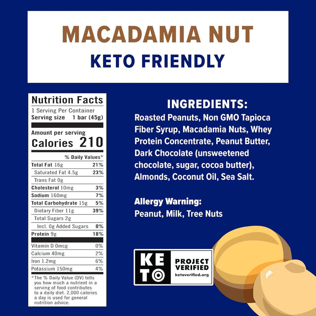 Jimmy! Keto Protein Bar, Energy Bar with Low Net Carb Count, Keto Friendly, Low Sugar, Gluten Free, High Protein Snack, 12 Count