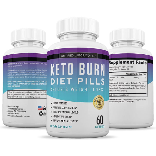 Keto Diet Pills Burn Shred BHB Advanced Supplement S & Keto Test Strips 100 Count