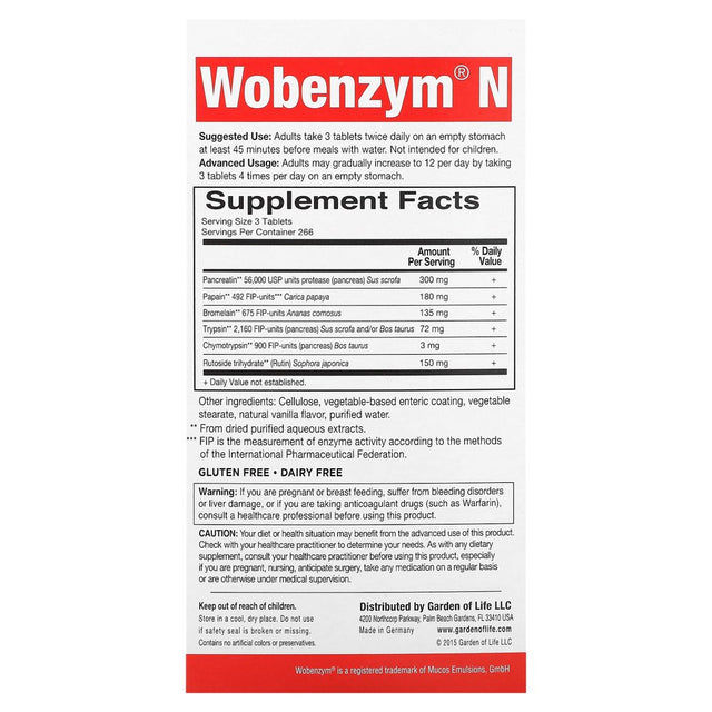 Joint Health, 800 Enteric-Coated Tablets, Wobenzym N