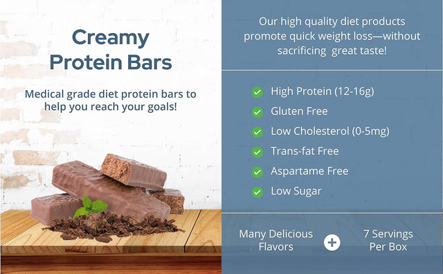 Nutriwise - Caramel Nut Diet Bars | Gluten Free, High Protein, Low Cholesterol, Low Sodium, Low Sugar (7/Box)