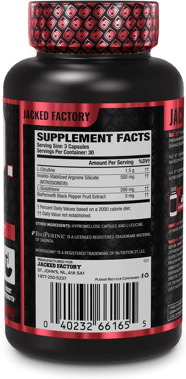 Jacked Factory N.O. XT Nitric Oxide Supplement, Build-Xt Muscle Builder, & Androsurge Estrogen Blocker for Men
