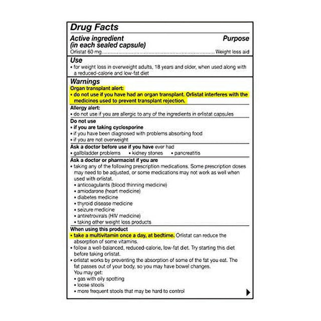 Alli Diet Weight Loss Supplement Pills, Orlistat 60Mg Capsules, 170 Count