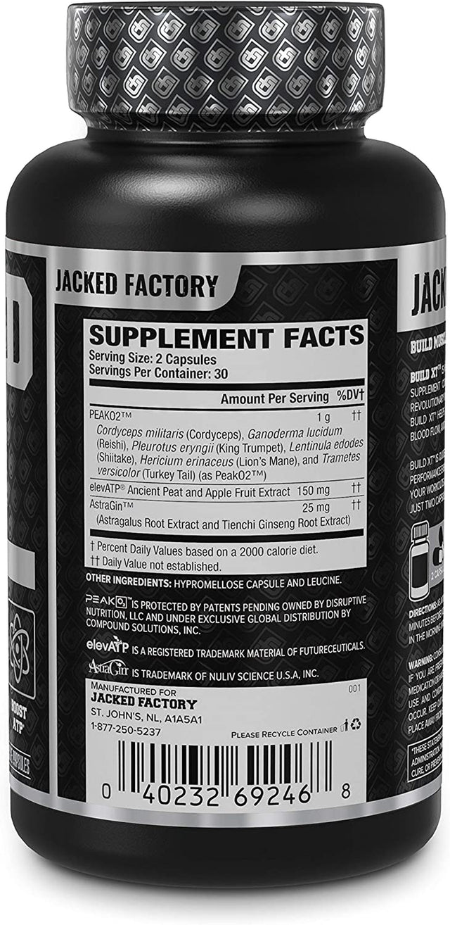 Jacked Factory N.O. XT Nitric Oxide Supplement, Build-Xt Muscle Builder, & Androsurge Estrogen Blocker for Men
