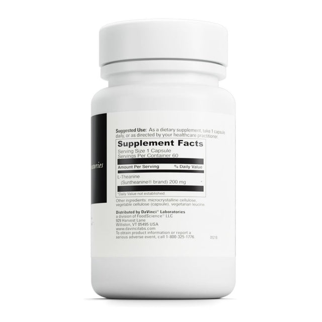 L-Theanine , 200 Mg , 60 Capsules, Davinci Laboratories of Vermont