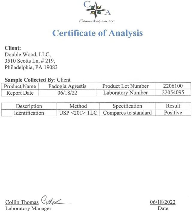 Fadogia Agrestis 600Mg per Serving (180 Capsules) Powerful Extract to Support Athletic Performance and Muscle Growth (Manufactured and Third Party Tested in the USA) by Double Wood