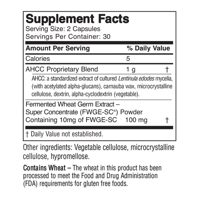 Immpower+, AHCC® plus FWGE-SC®, 550 Mg 60 Veg Capsules, by American Biosciences