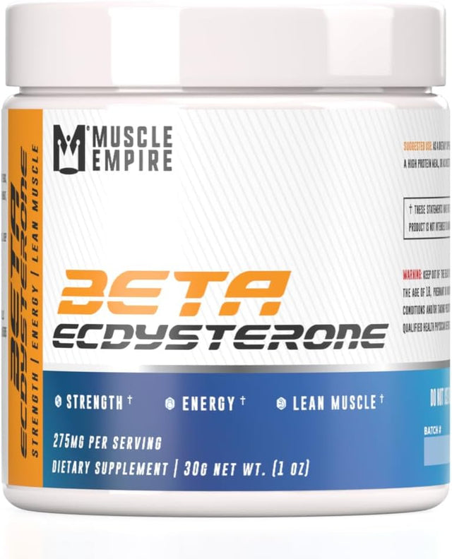 Beta-Ecdysterone Powder | Beta-E 275Mg per Serving | 30 Gram (1 Oz) | Lean Muscle Building & Strength Gains | Lab Tested Ingredients