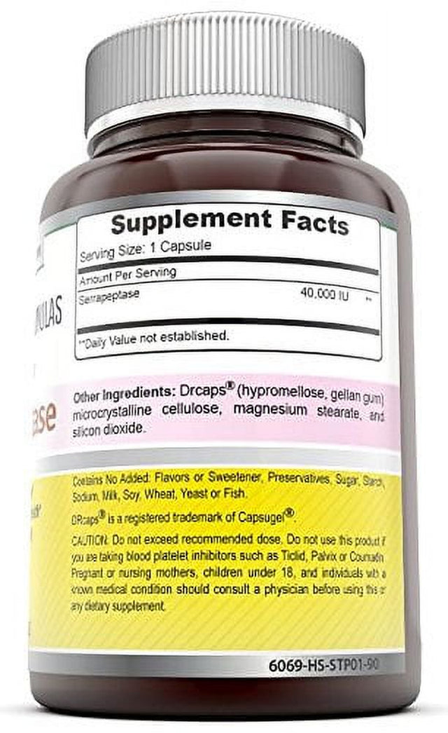 Amazing Formulas Serrapeptase 40000 IU 90 Capsules