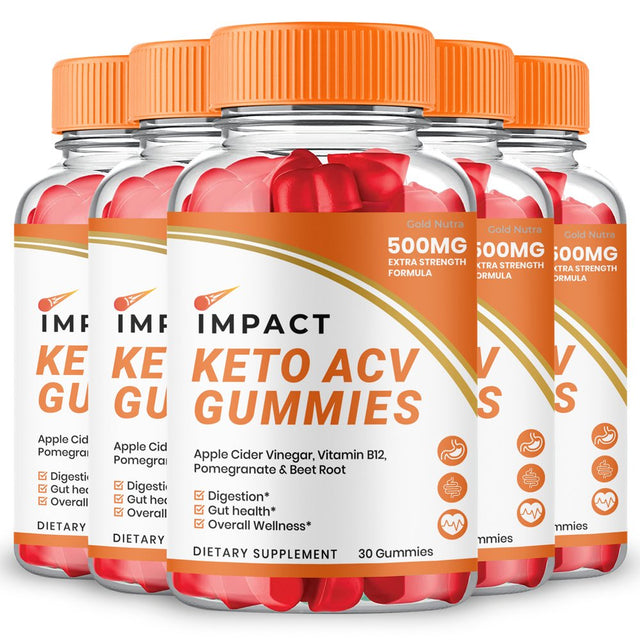 Impact Keto ACV Gummies, Official Advanced Powerful Formula, Maximum Strength (5 Pack)