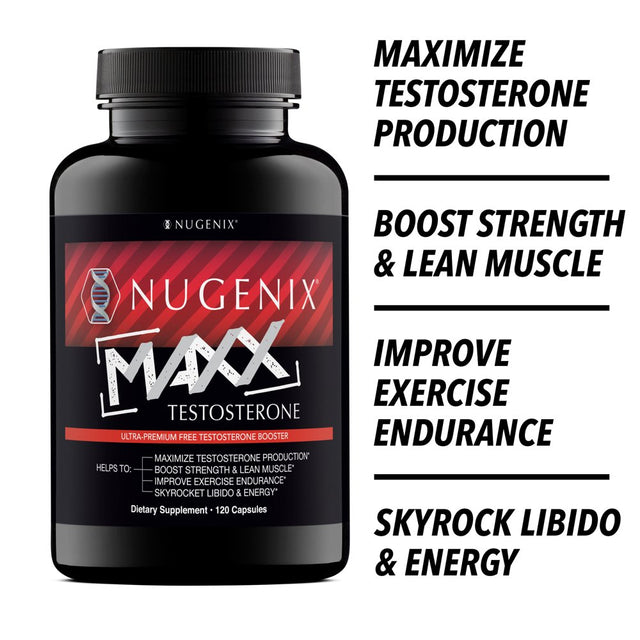 Nugenix Maxx - Maximum Total Testosterone Boosting Formula for Men, 120 Count