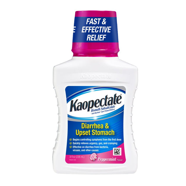 Kaopectate Anti-Diarrheal Upset Stomach Relief Liquid, Peppermint, 11 Fl Oz
