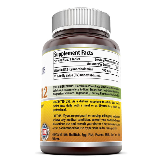 Amazing Formulas Vitamin B12 500 Mcg 200 Tablets