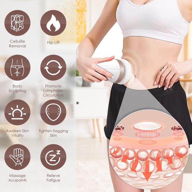 Body Sculpting Machine, Cellulite Massager with 9 Skin Friendly Washable Pads,Electric Beauty Sculpt Massager Cellulite Massager for Men and Women Belly Legs Arms