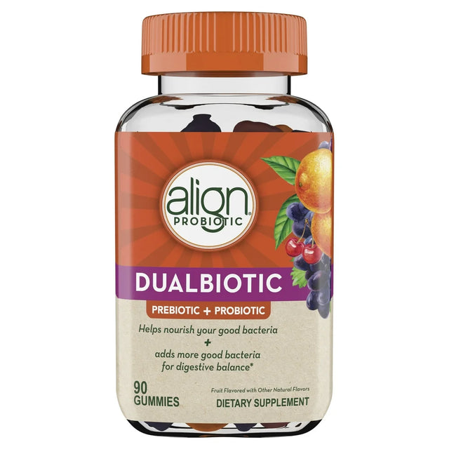 Align Probiotic Dualbiotic Gummies, Unisex Probiotic Dietary Supplement, 90 Ct