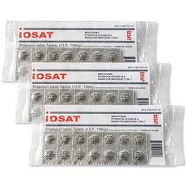 IOSAT KI Potassium Iodide Tablets 130 MG X 14 Tablets Pack / Expiry Year 2032 / FDA Approved - Pack of 1