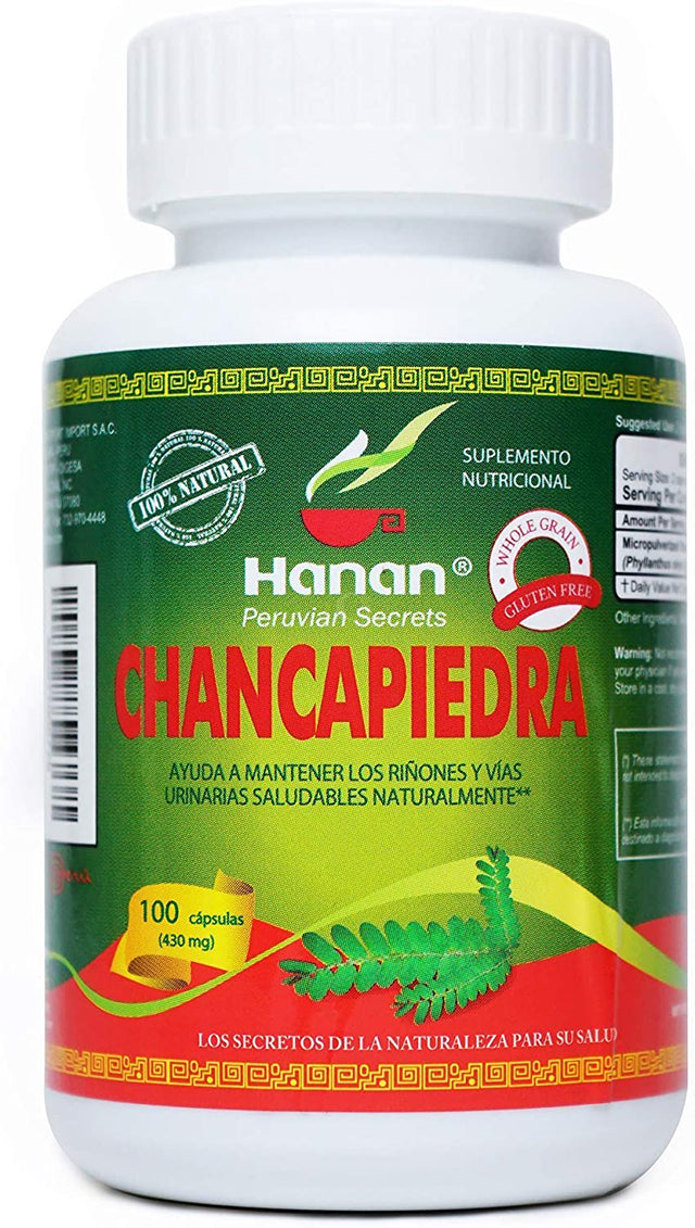 Hanan Chancapiedra Stonebreaker | 100% Natural | 100 Capsules | Aids in Promoting Normal Kidney Function Naturally
