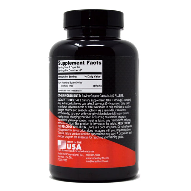 Healthy N Fit -Raging Bull Mega Orchic-120 Capsules (40 Day Supply) - Raw Premium Orchic