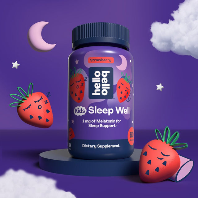 Hello Bello Kid'S Sleep Well, Strawberry Gummies with Melatonin for Sleep Support, 60Ct