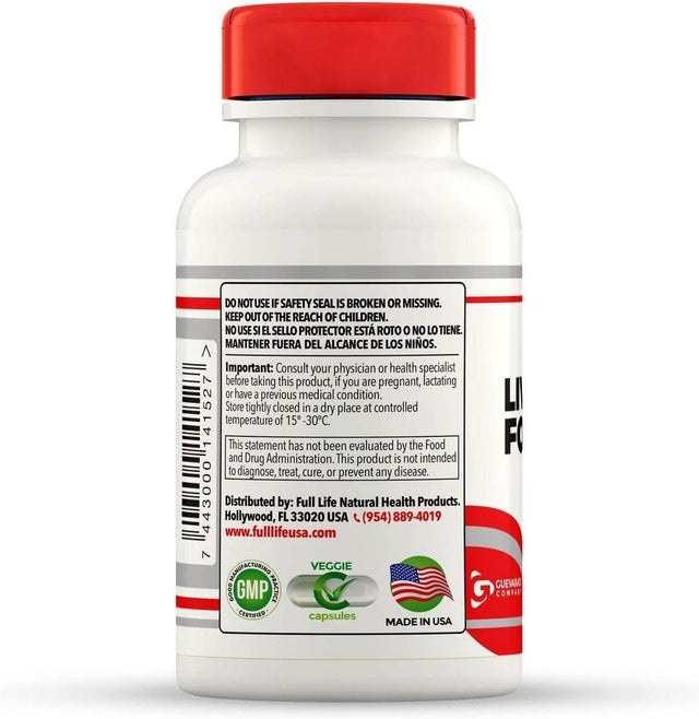 Full Life Liver Health Formula - Dietary Supplement - 60 Veggie Capsules