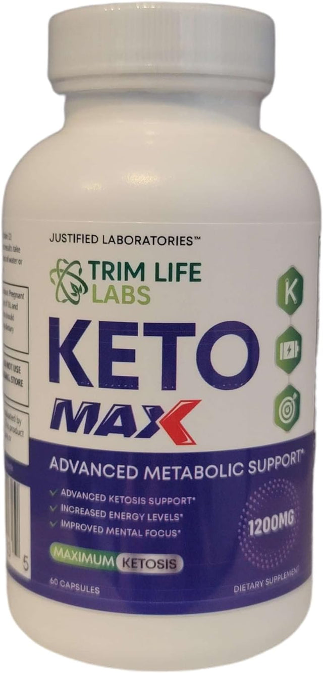(5 Pack) Trim Life Labs Keto Max 1200MG Pills Includes Apple Cider Vinegar Gobhb Strong Exogenous Ketones Advanced Ketogenic Supplement Ketosis Support for Men Women 300 Capsules