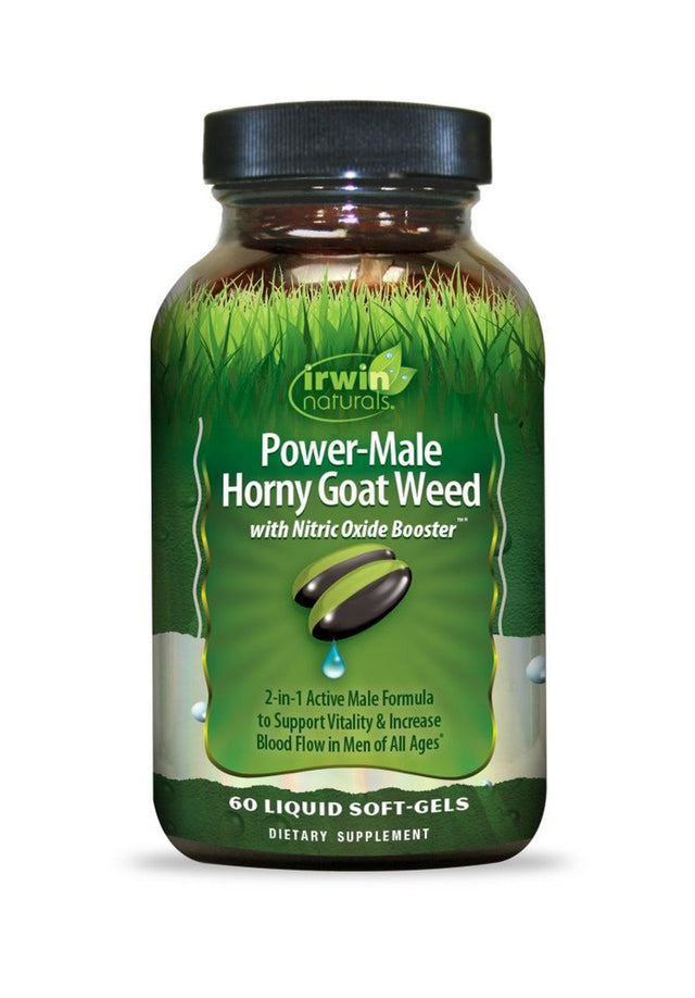 Irwin Naturals Power-Male Horny Goat Weed with Nitric Oxide Booster -- 60 Liquid Softgels