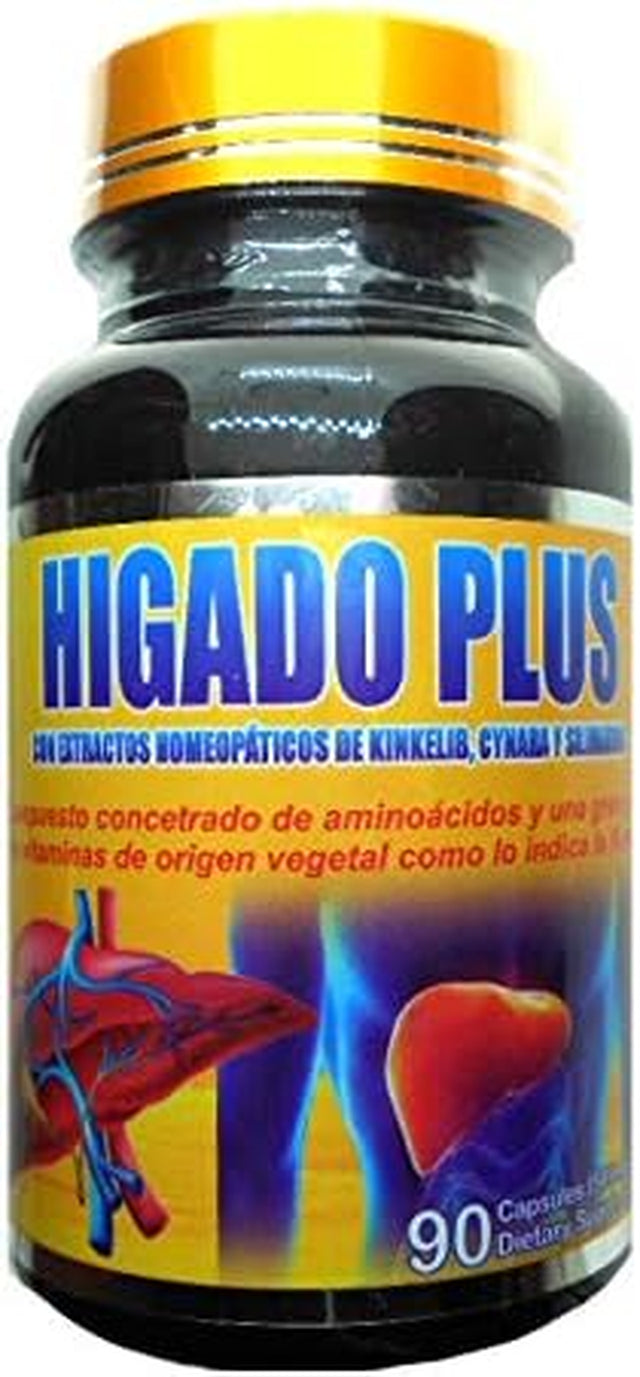 Higado plus Con Extractos Homeopáticos De Kinkelib, Cynaba Y Silimarina 90 Capsules