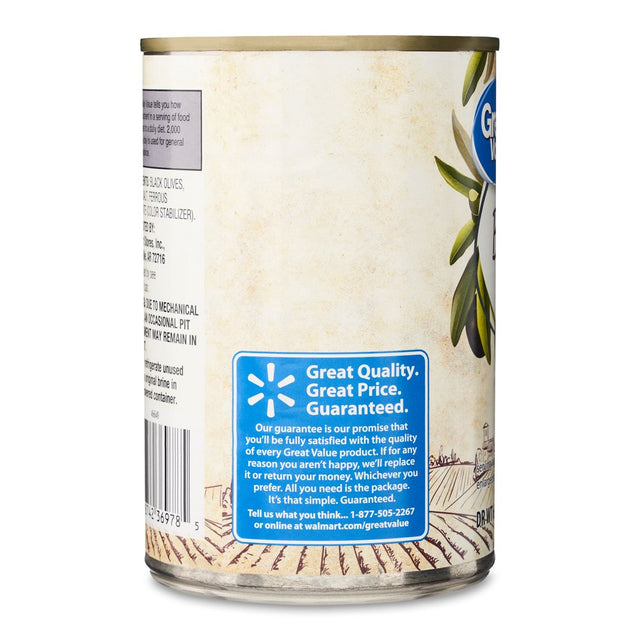 Great Value Medium Pitted Black Olives, 6 Oz