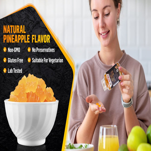 Doc Mila Organic Black Seed Oil Gummies 1500Mg - 4% Thymoquinone, Pineapple Flavor - Gluten Free, Vegetarian Capsules, Soy Free & Non-Gmo - 90 Gummies