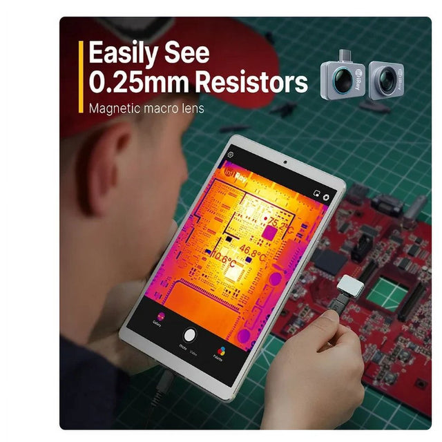 P2 Pro Infiray Xinfrared Thermal IR Camera Imager Night Vision Infrared Imaging for Type C Phones with Handle Holder for Iphone Ios