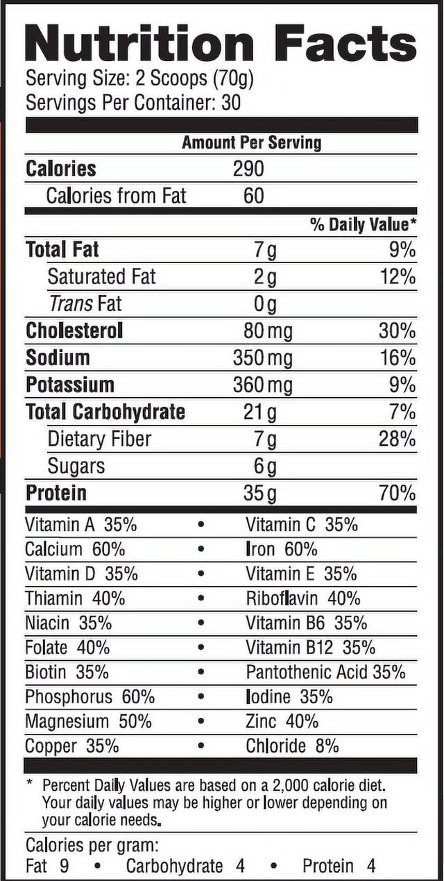 Labrada Lean Body Meal Replacement Powder, Vanilla, 35G Protein, 4.63 Lbs, 30 Servings