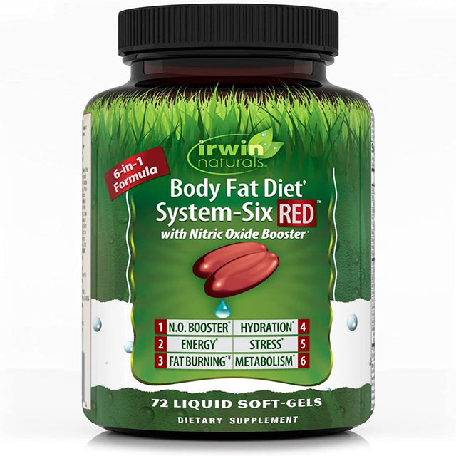 Irwin Naturals Body Fat Diet System Six Red 72Ct with Pill Case