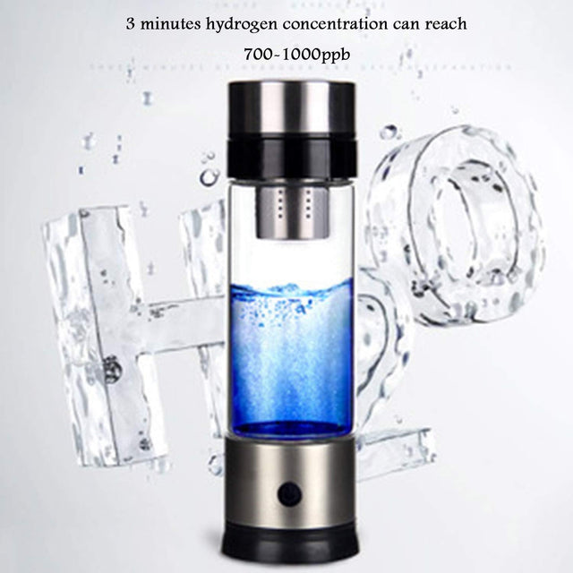 High Concentration Hydrogen-Rich Water Cup SPE Ion Membrane Alkaline Water Purifier Micro-Electrolysis Water Glass 450Ml