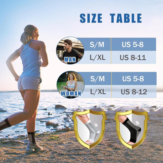 5Pairs Neuropathy Socks Plantar Fasciitis Relief Socks Ankle Compression Sleeve Achilles Tendonitis Relief Socks Foot Swelling (S/M,Mixcolor)