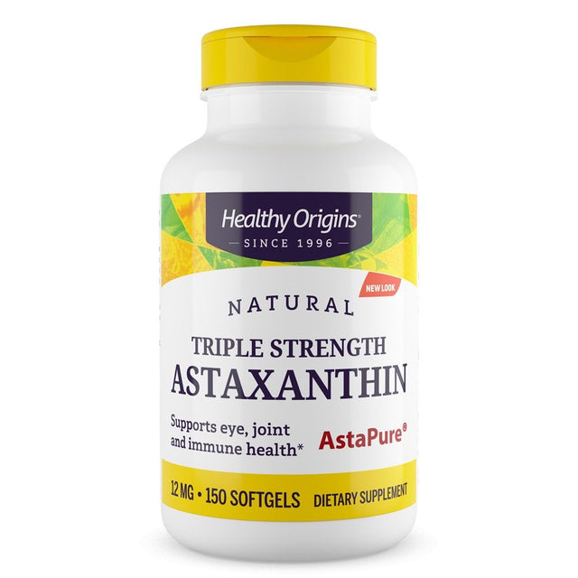Healthy Origins Astaxanthin Triple Strength -- 12 Mg - 150 Softgels