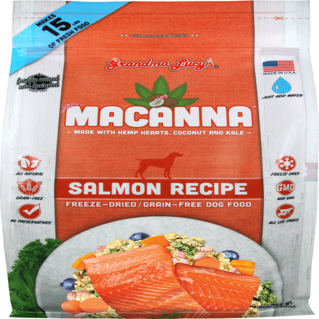 Grandma Lucy'S Macanna Grain-Free Salmon Freeze-Dried Dog Food, 3-Lb Bag
