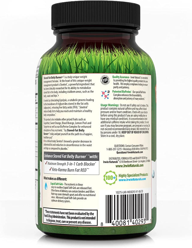 Irwin Naturals Stored-Fat Belly Burner - 72 Liquid Soft-Gels