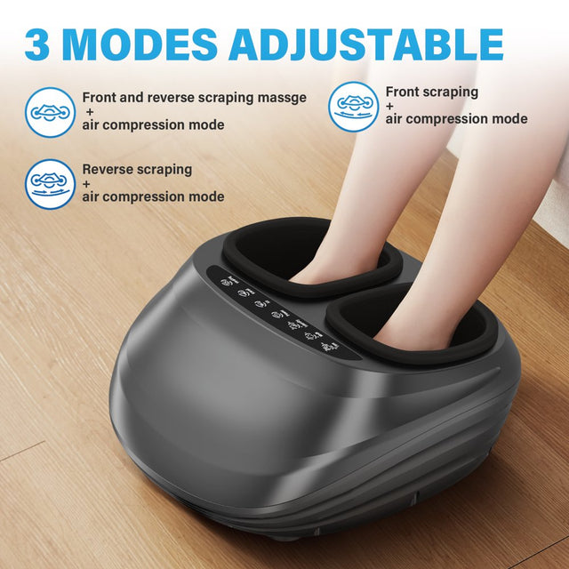 Ikristin Foot Massager Machine with Heat and Remote, Shiatsu Deep Kneading, Compression, Multi-Massage Modes, Auto-Off Timers, for Plantar Fasciitis, Neuropathy Pain, Relax for Home or Office