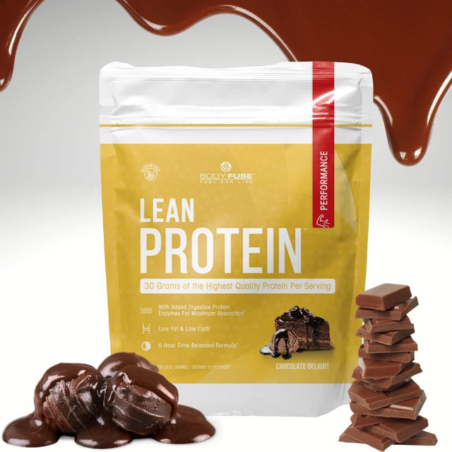 Lean Protein Chocolate Delight 2 Lb | Three Whey Protein Sources and Digestive Enzymes | 30 G Protein per Serving