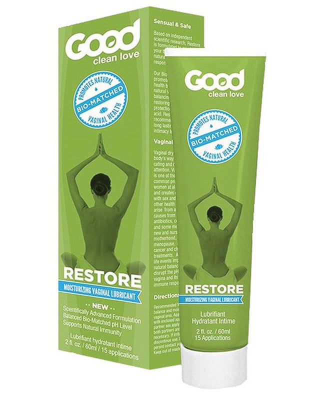 Good Clean Love: Restore® Moisturizing Vaginal Gel, Ph-Balanced, Water-Based with Aloe Vera & Lactic Acid, Reduces Dryness, Discomfort & Odor for Women, 2 Oz
