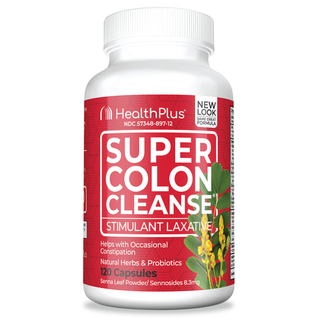 Health plus Super Colon Cleanse Laxative Capsules, 120-Count