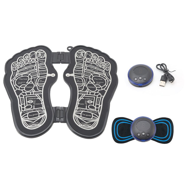 Foot Acupoint Massage Pad, EMS Stimulation Foot Stimulator Massager Mat Electric Feet Acupressure Massager Legs Circulation Machine anti Fatigue Sore Feet Relief Device Relaxation Gifts