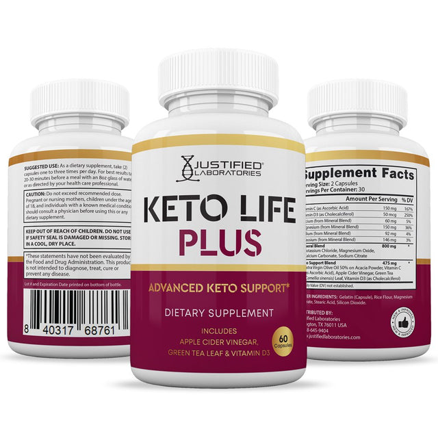 Keto Life plus ACV Pills 1275Mg Dietary Supplement 60 Capsules