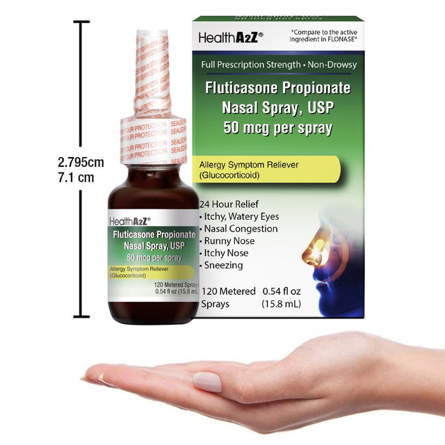 Healtha2Z® Fluticasone Propionate Nasal Sprays, 24 Hour Allergy Relief,120 Sprays, 0.54 Fl Oz
